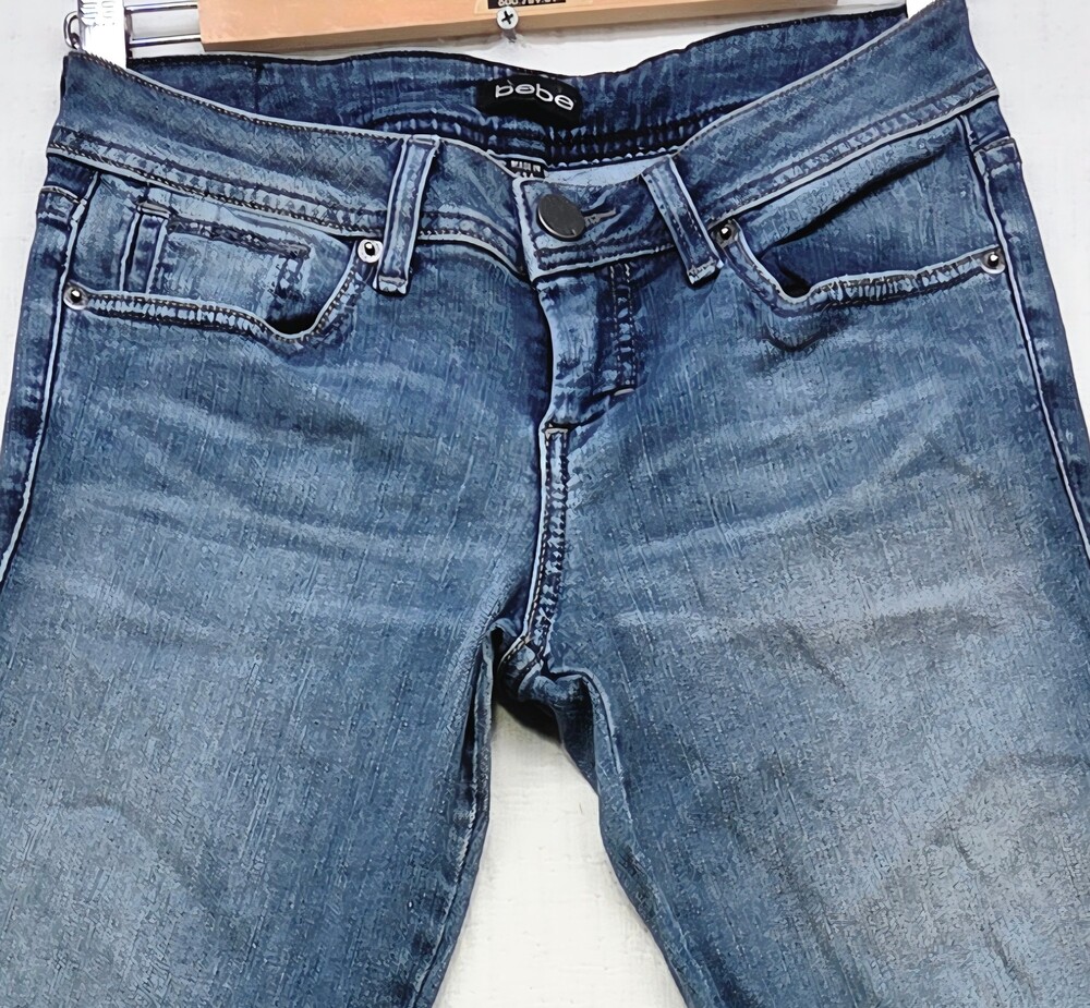bebe jeans size 26 blue denim cotton spandex blend
